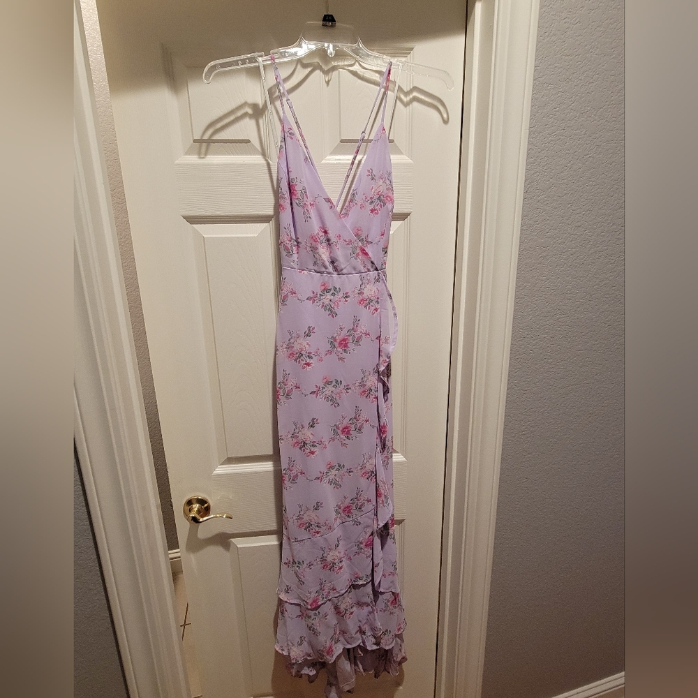 Lulu's Lavender Medium Floral Maxi Dress